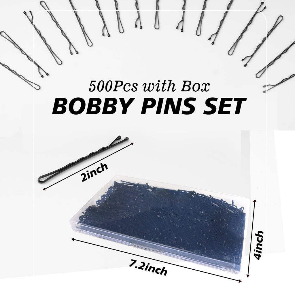 Black, 500 Pcs Black , 2 Inch Premium Pin, Secure Hold with store box, Hair for Women and Girls - Image 2