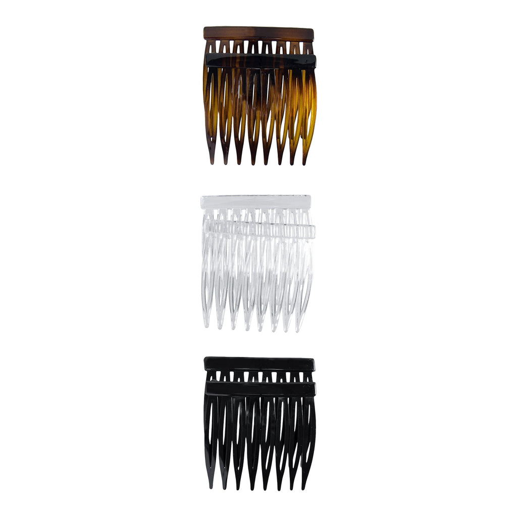 Small Plastic Side Hair Combs, Multicolor, 6 Count - Image 2