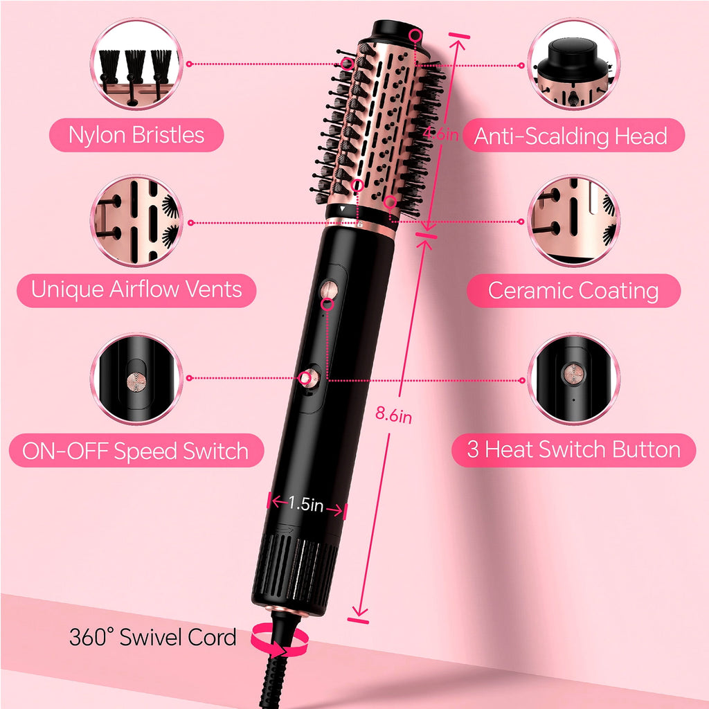Brush, Hot Air Brush with Brushless Motor, Blowout Brush 1300W, Curling Iron - Image 3