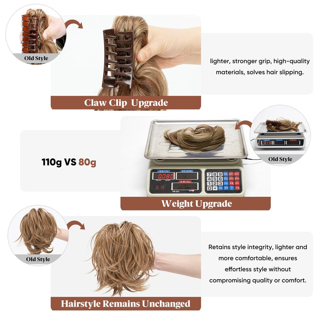 & Extensions Messy Bun Piece with Bendable Metal Wire for Women Straight Bun and Ponytail Extension Human Clip-in Acc... - Image 4