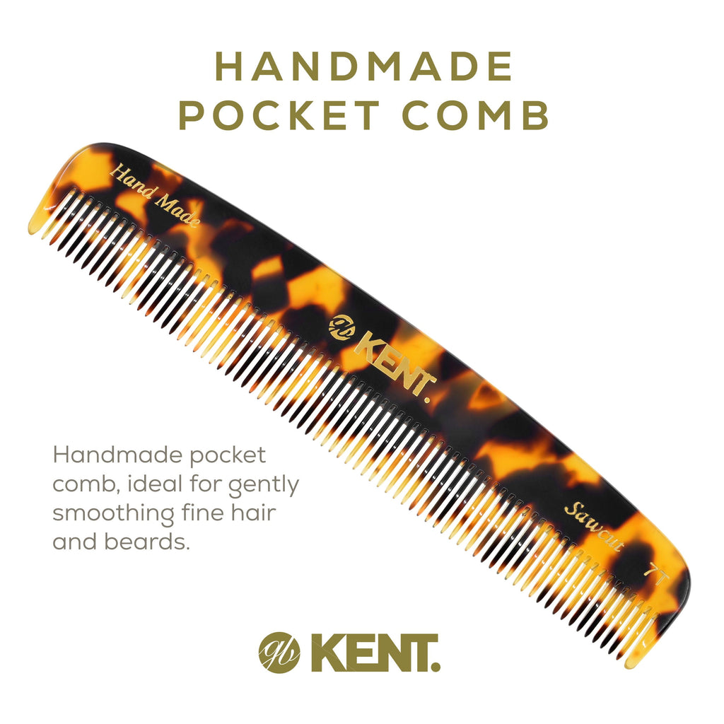 Kent 7T Handmade All Fine Tooth Pocket Comb for Men, Hair Comb Straightener for Everyday Grooming Styling Hair, Mustache and Beard, Use Dry - Image 4