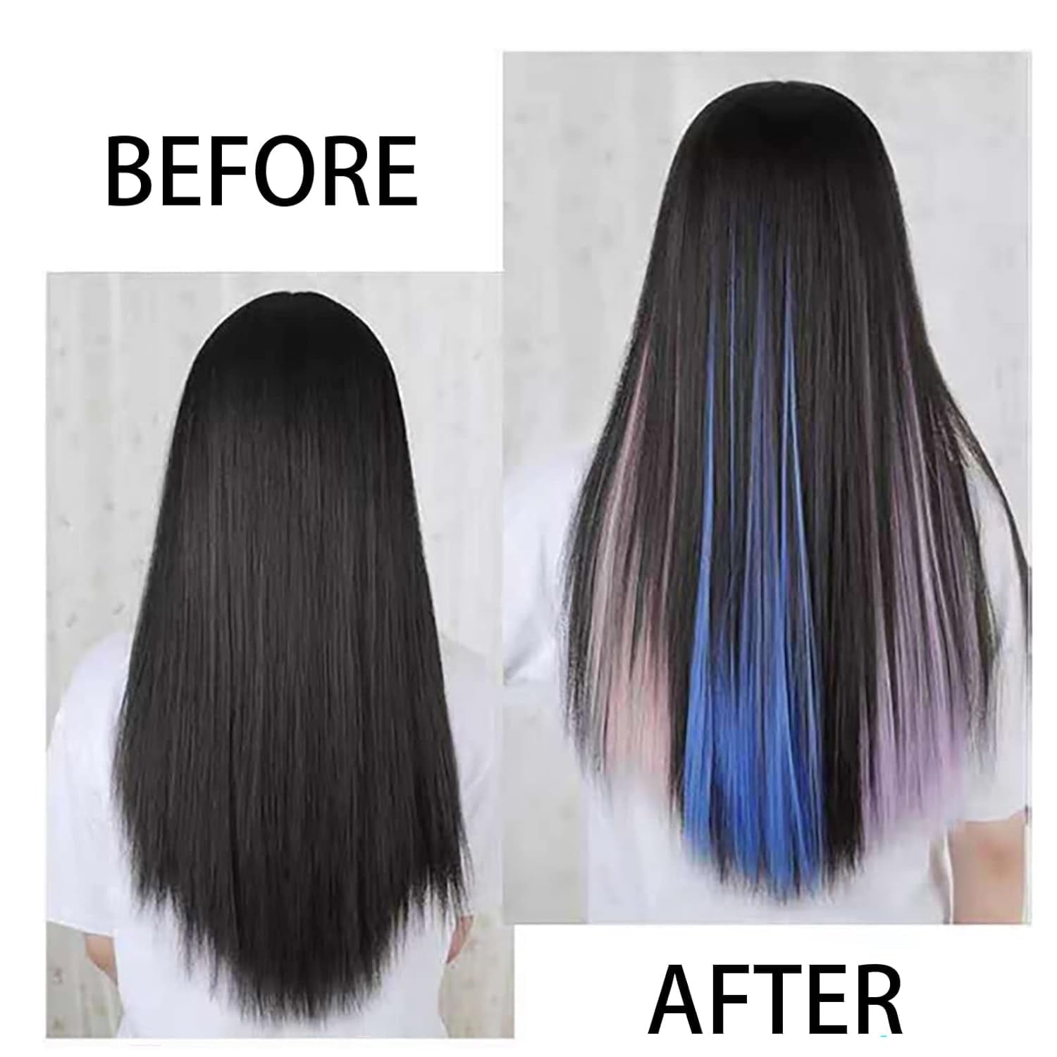 Hair Extension Clips 10pcs in Pure Red 20 Inch Straight Hair Synthetic Fiber Hairpieces for Party - Image 4