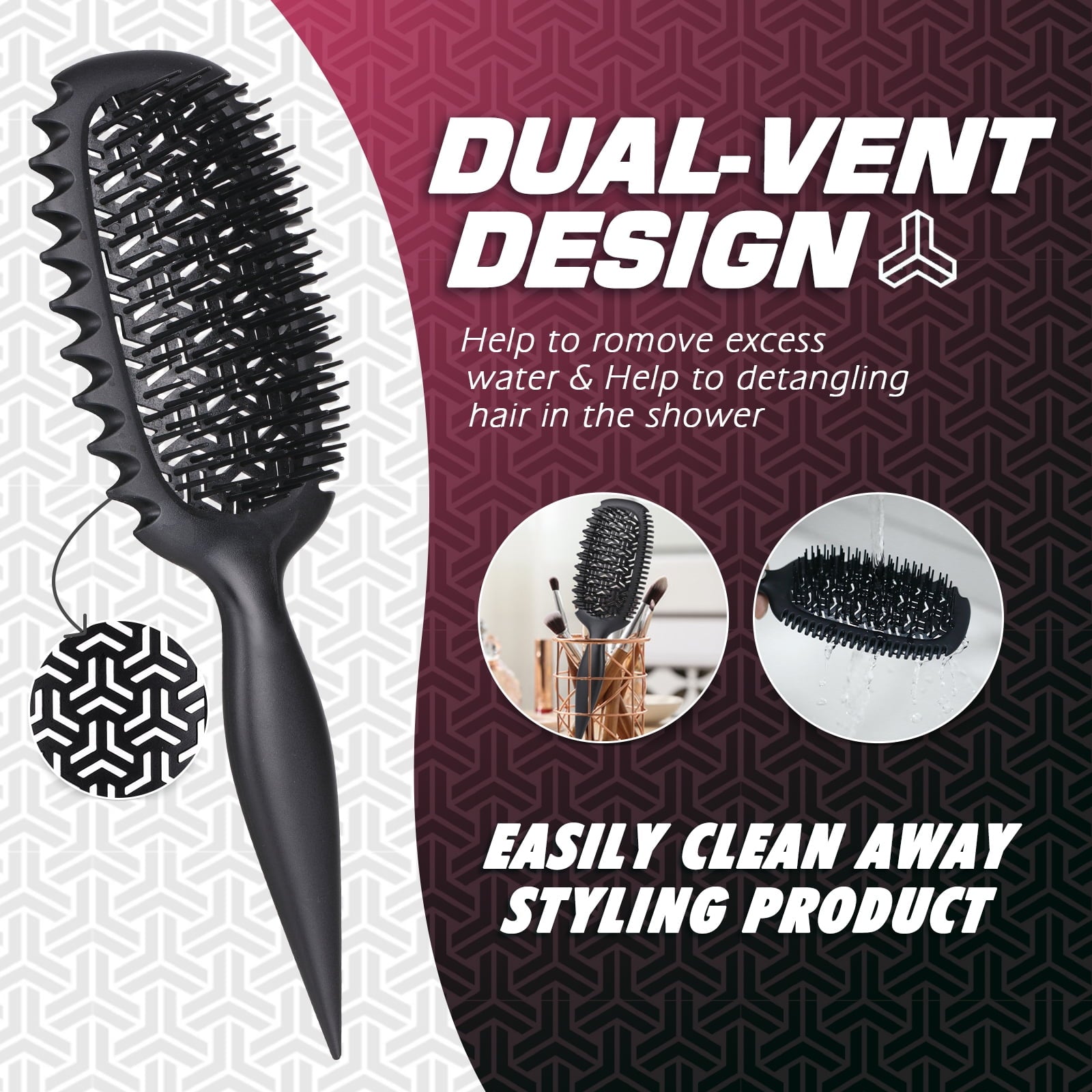 Defining Vented Hair for Effortlessly Detangling & Blow Drying, Professional Airflow for All Hair Types, Shaping & St... - Image 6