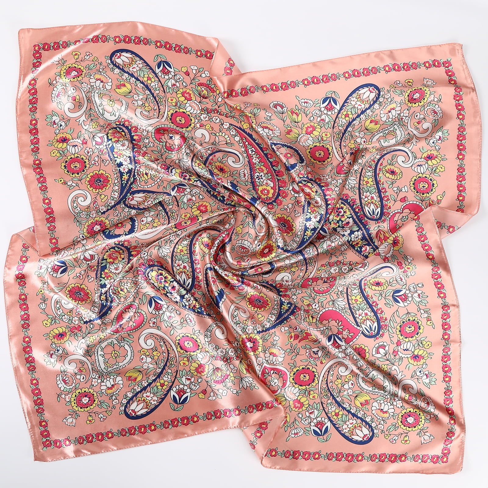 35" Large Square Satin Head Scarf - Silk Hair Scarf Square Hair Bandanas Women Sleeping Head Wraps - Image 6