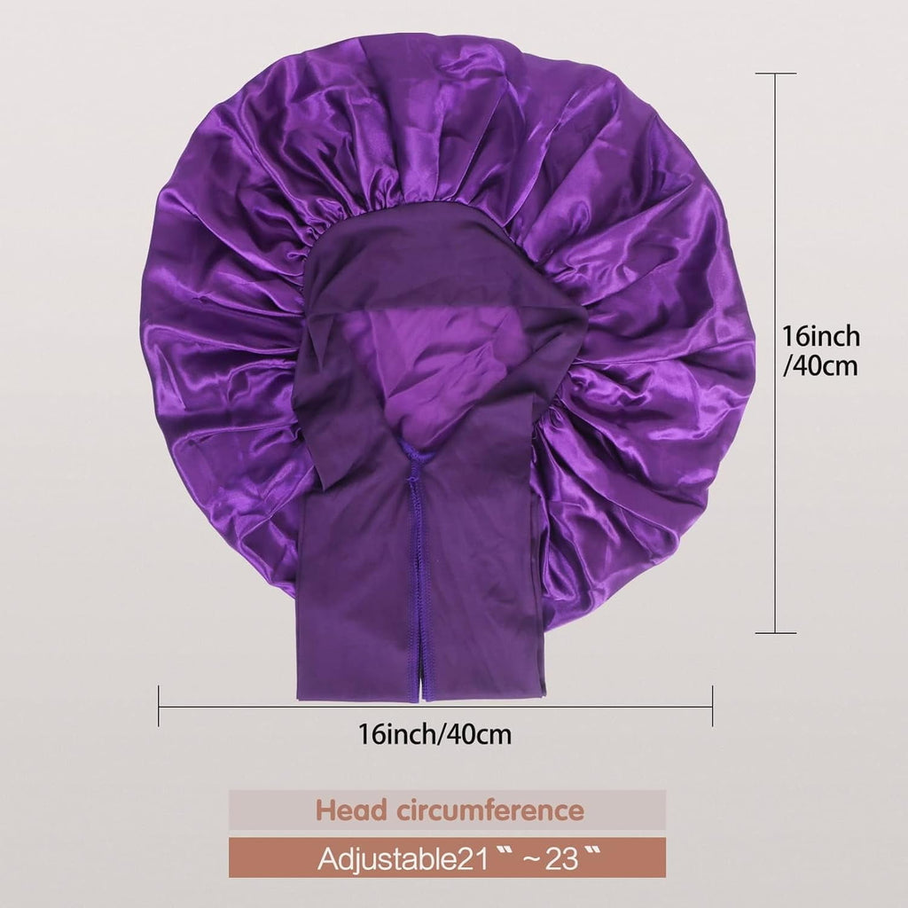 3 Pack Satin Sleeping Bet, Silk Bet for Sleeping Women,Large Satin Sleep Bet with Long Strap, Adjustable Sleep Cap Ha... - Image 3