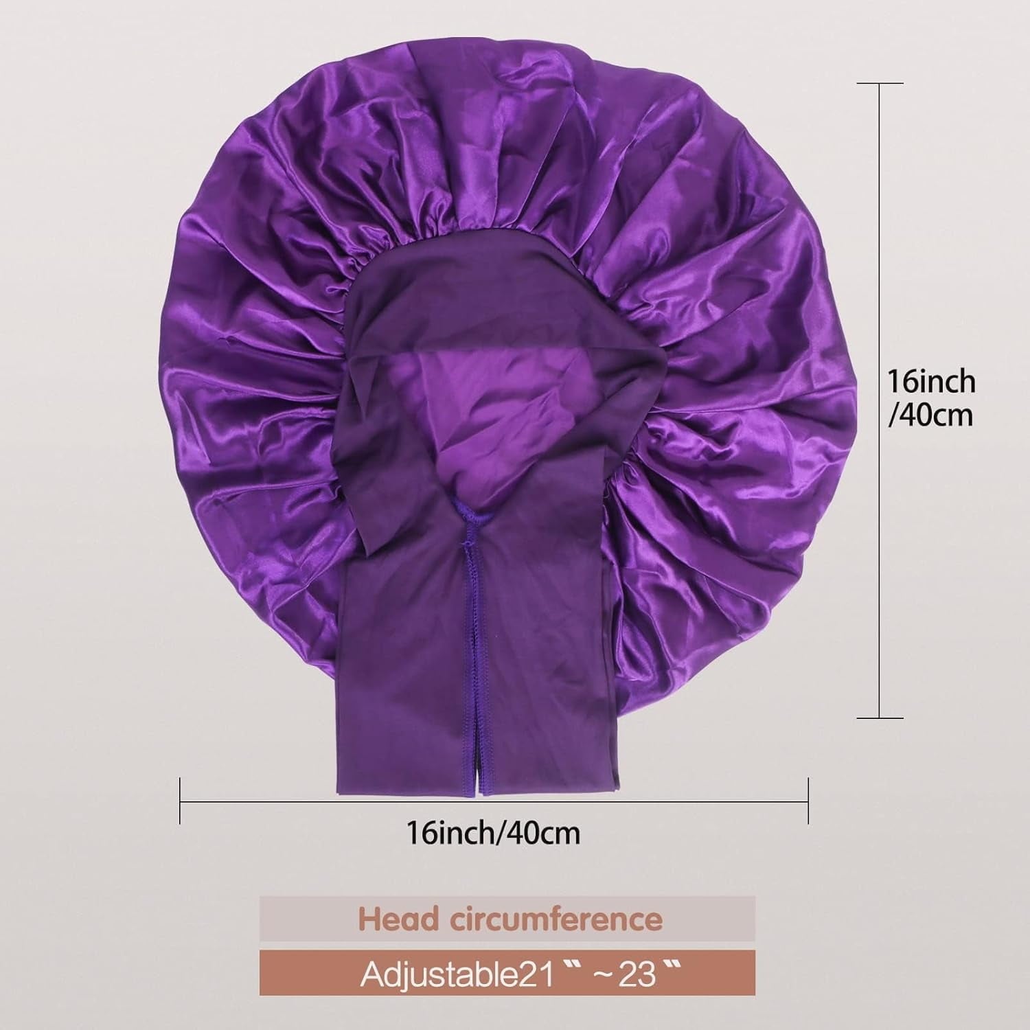 3 Pack Satin Sleeping Bet, Silk Bet for Sleeping Women,Large Satin Sleep Bet with Long Strap, Adjustable Sleep Cap Ha... - Image 3