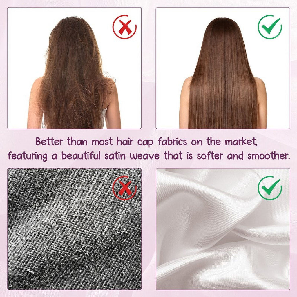 Double Layer Adjustable Tie Band Satin Silk Bonnet Sleep Cap for Sleeping, Double-Sided Color, 2 Pack - Image 6
