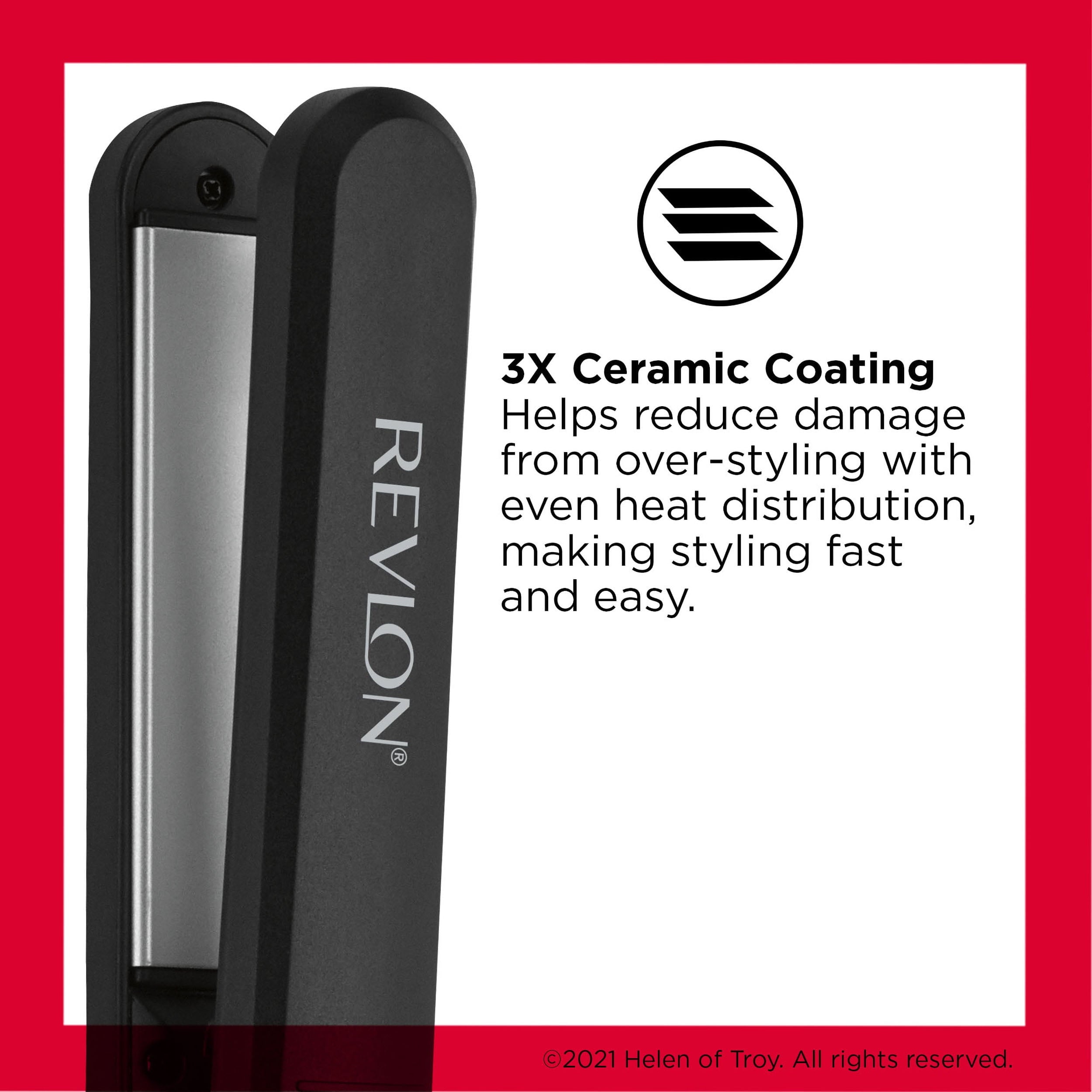 1" Ceramic Digital Flat Iron, Black - Image 2