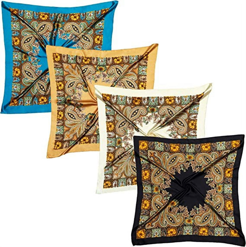 Scarf, 4-Piece Multicolor Bandana Scarf Pack - Image 4