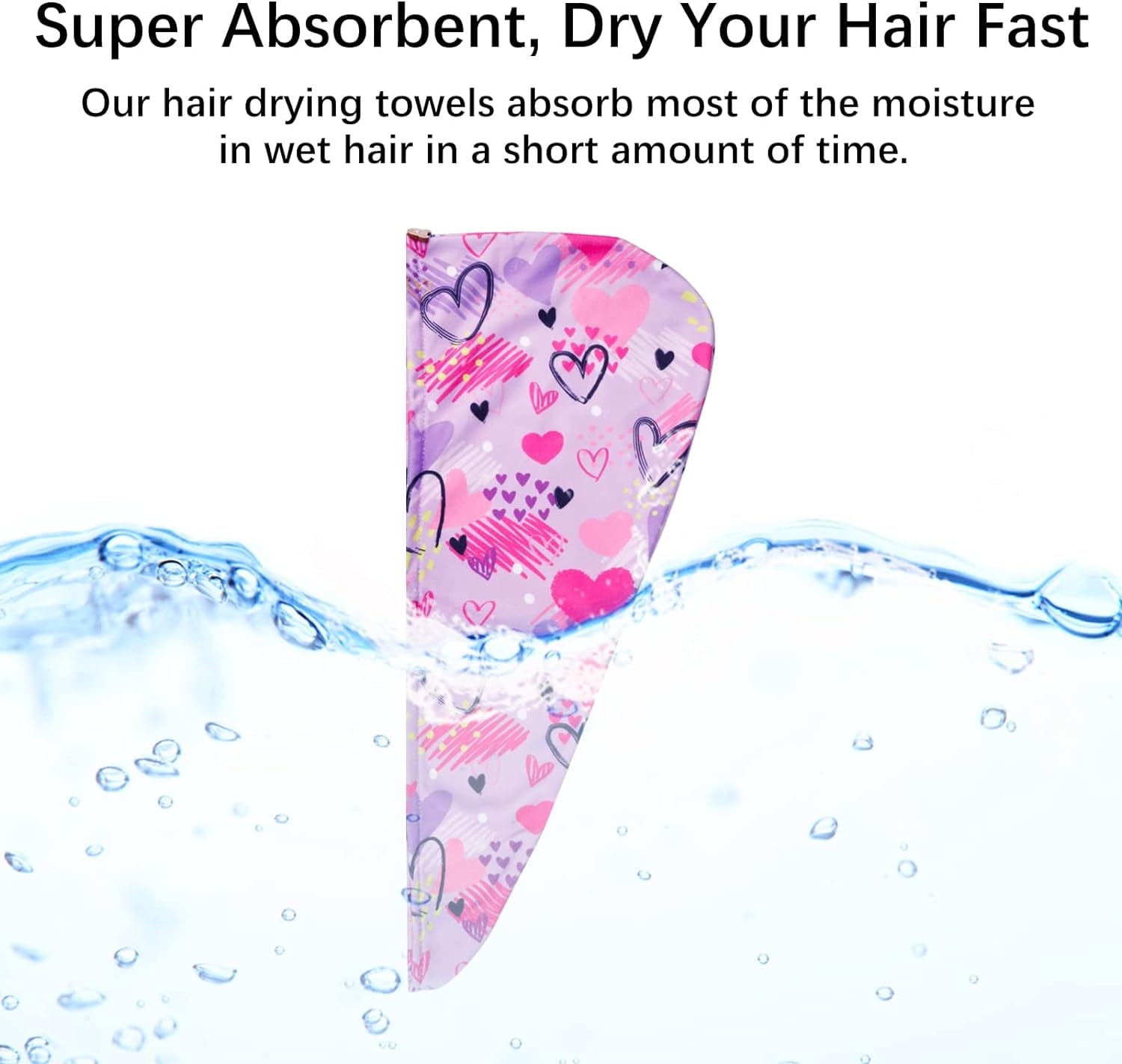 4 Pack Microfiber Hair Drying Towel, Super Absorbent Hair Towel Wrap for Kids Girls Women, Fast Drying Hair Turbans f... - Image 4