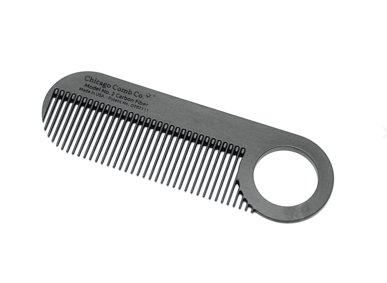 2 Carbon Fiber, Made in , Anti-static, 4 inches (10 cm) long, Fine-tooth, Pocket & Travel , for Thinner Hair, Beard &... - Image 2