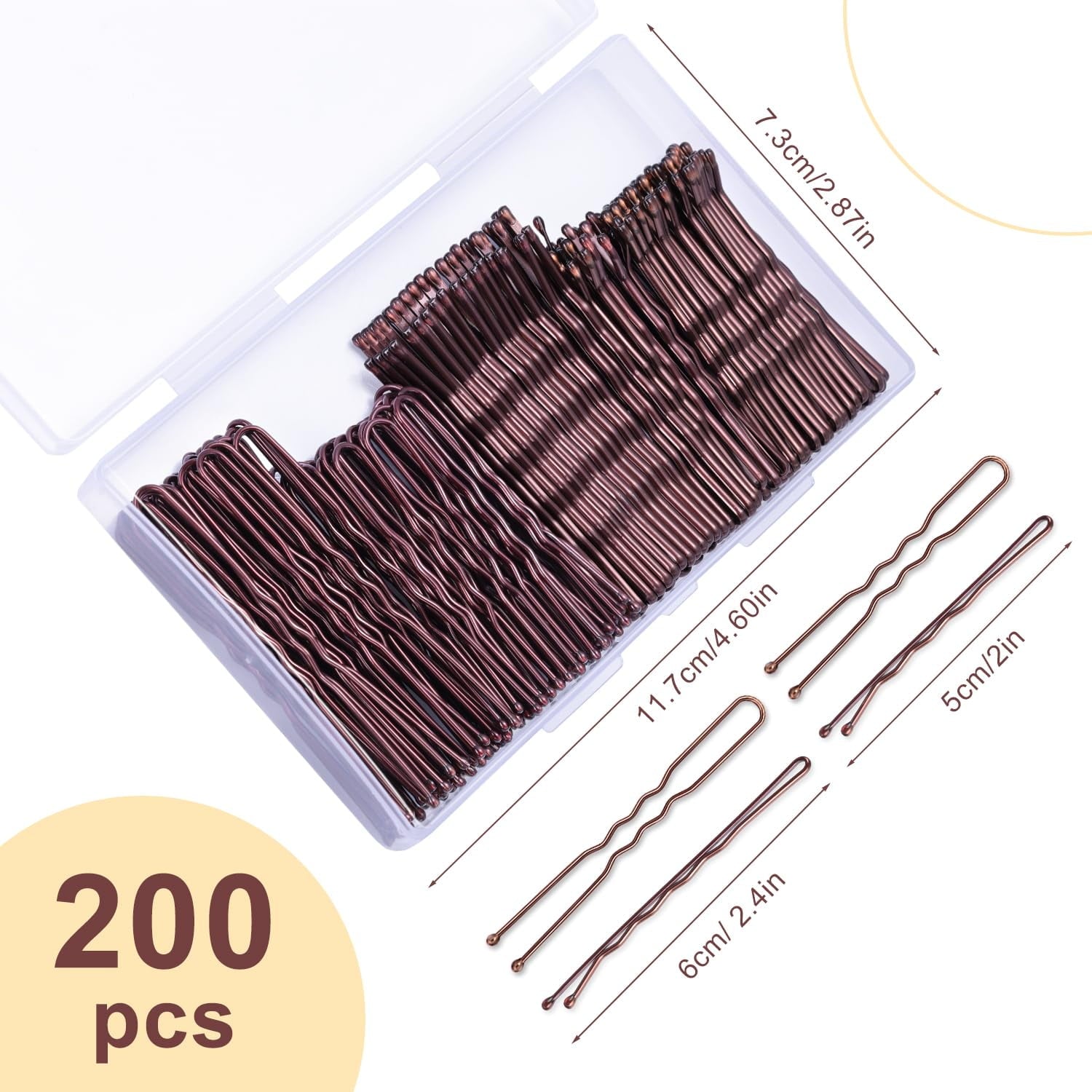 Brown U Shaped Hair for Ballet Buns Women Girls with Storage Box - Image 4