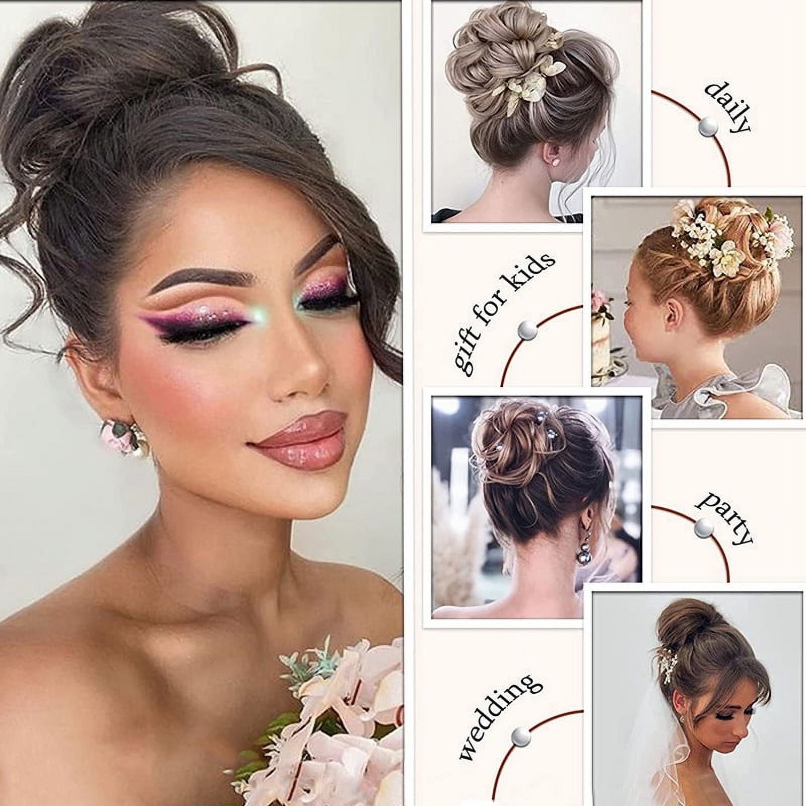 Haobuy Claw Clip Messy Bun Hairpiece, Wavy Curly Messy Hair Bun Extensions Claw Clip for Women Girls-Light Gray - Image 3