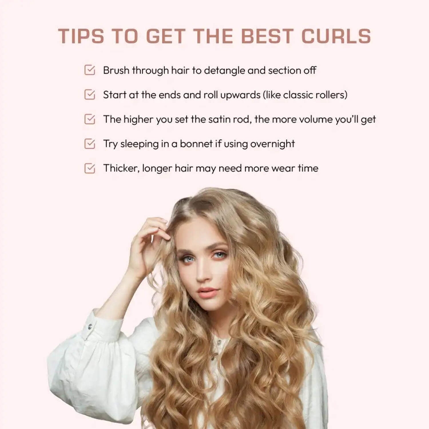 Red , Damage Free & Frizz Free No Heat Soft Curls, Silky Satin to Prevent Breakage, Comfortable Pin-Free Styling, Gen... - Image 2