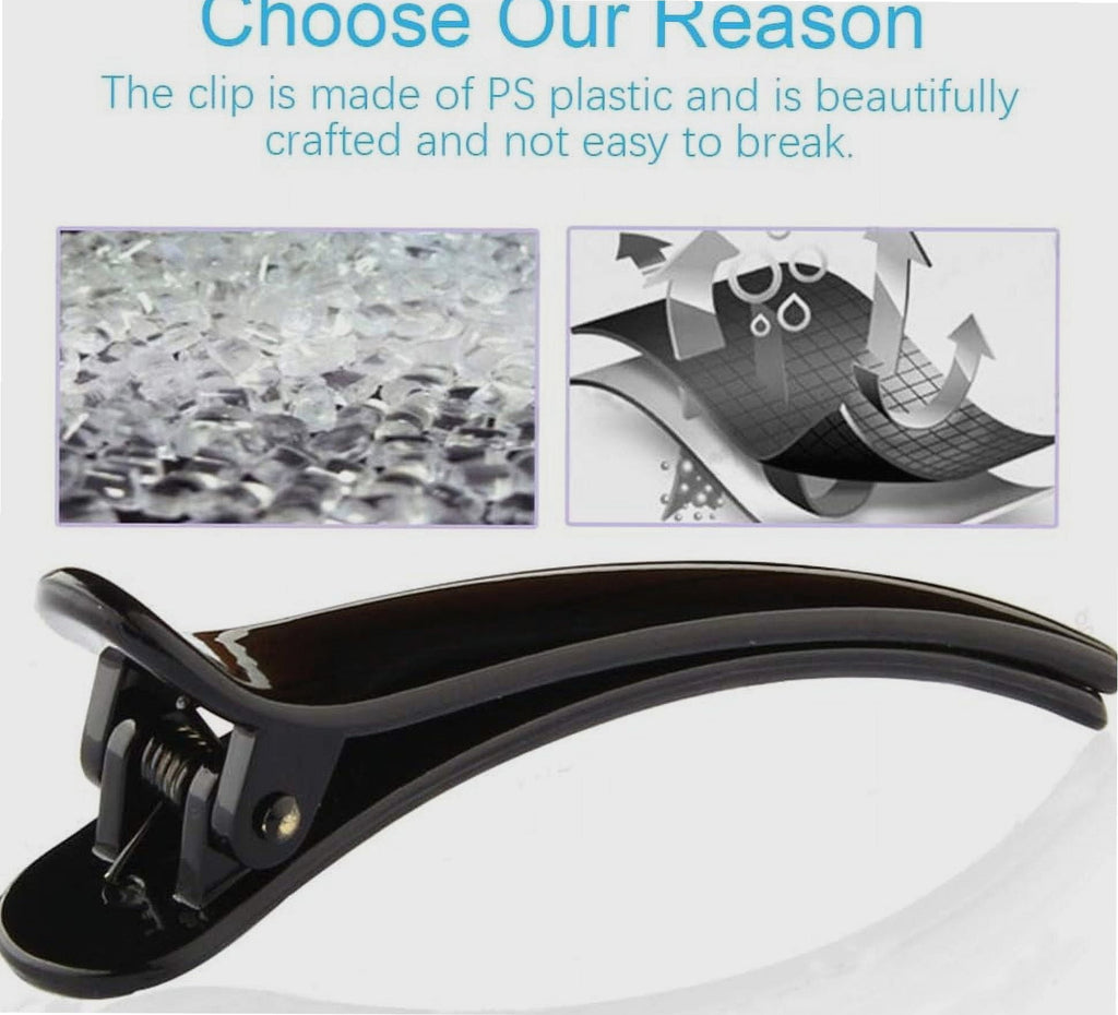 12 Pcs duckbill Plastic Hair Clips for Women Duck Bill Sectioning Clips simple black Hair Clips (3 Inch) - Image 4