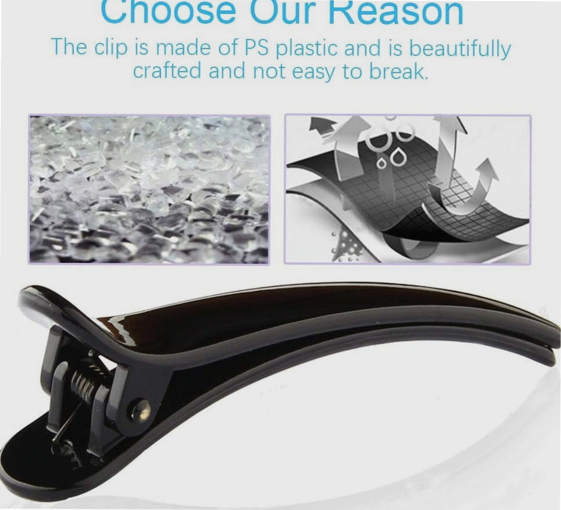 12 Pcs duckbill Plastic Hair Clips for Women Duck Bill Sectioning Clips simple black Hair Clips (3 Inch) - Image 4