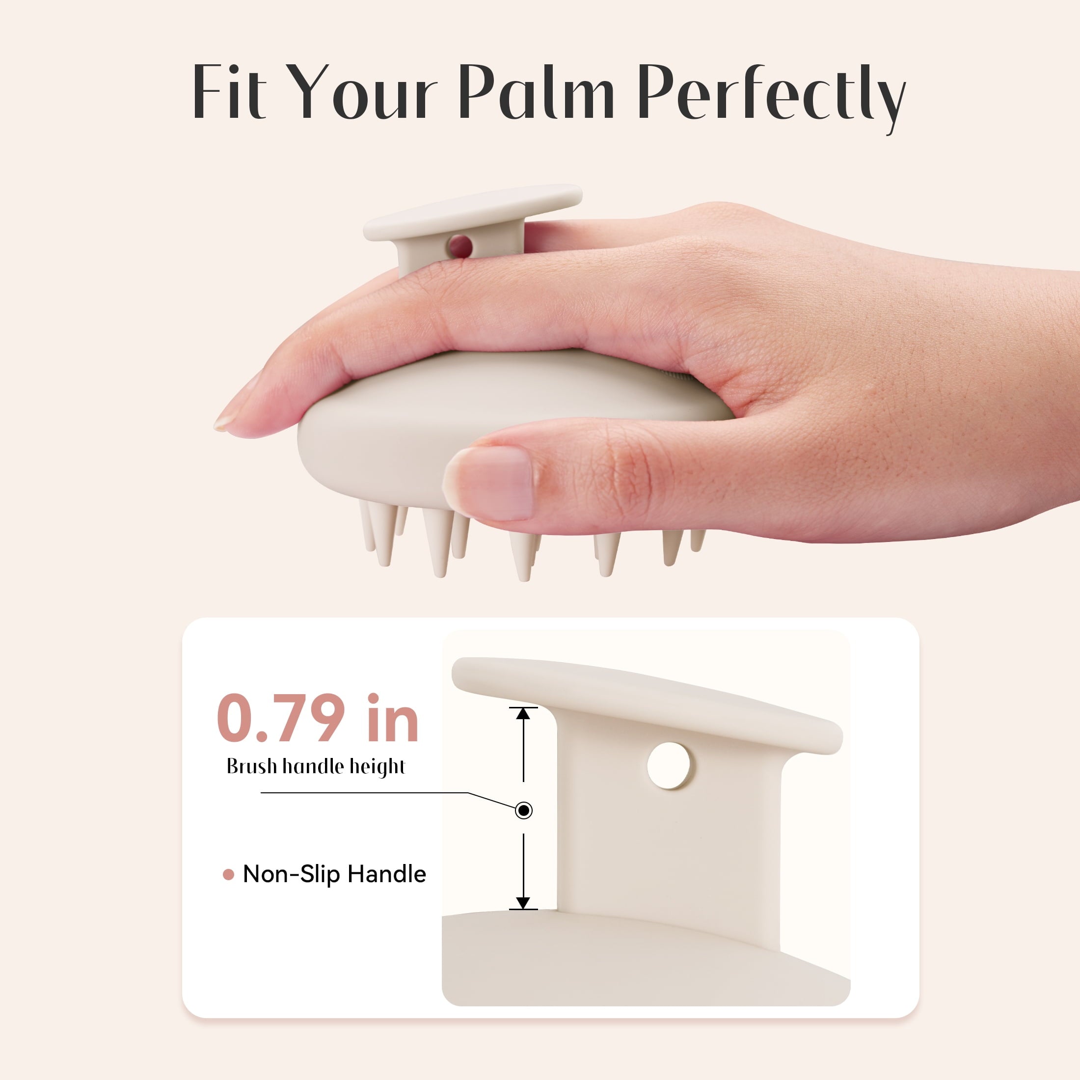 Hair Growth, Exfoliator for Dandruff Removal & Relaxation, Shampoo Brush Fit Wet Dry Hair Use, Beige - Image 5