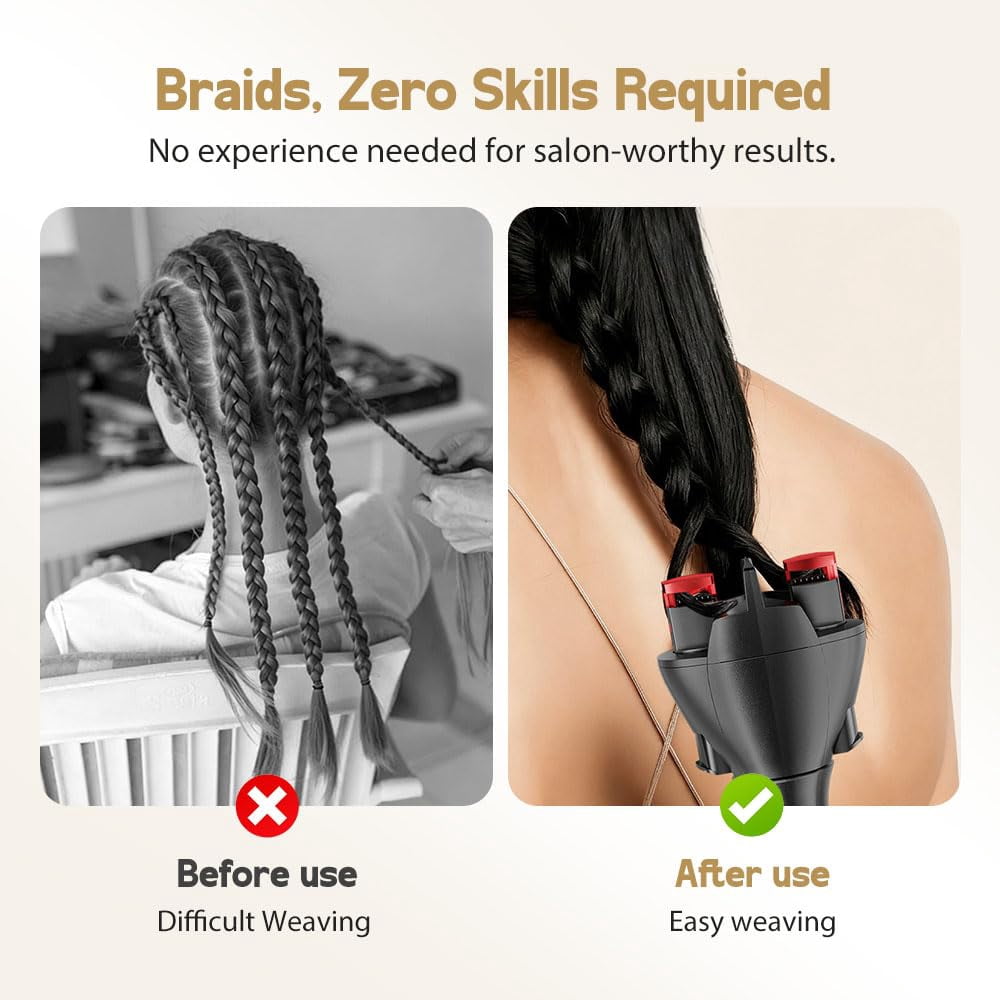 Automatic Hair Braider, Auto Smart DIY Hair Styling Tools, Electric Quick Twister and Braider Machine, Battery Powered for DIY Hair Tangling - Image 4