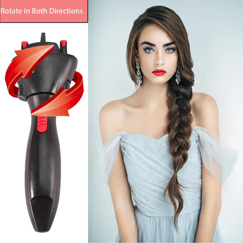 Electronic Braiding Machine Quick Twist Twister Braiding Tool for Women Girls style(Red) - Image 3