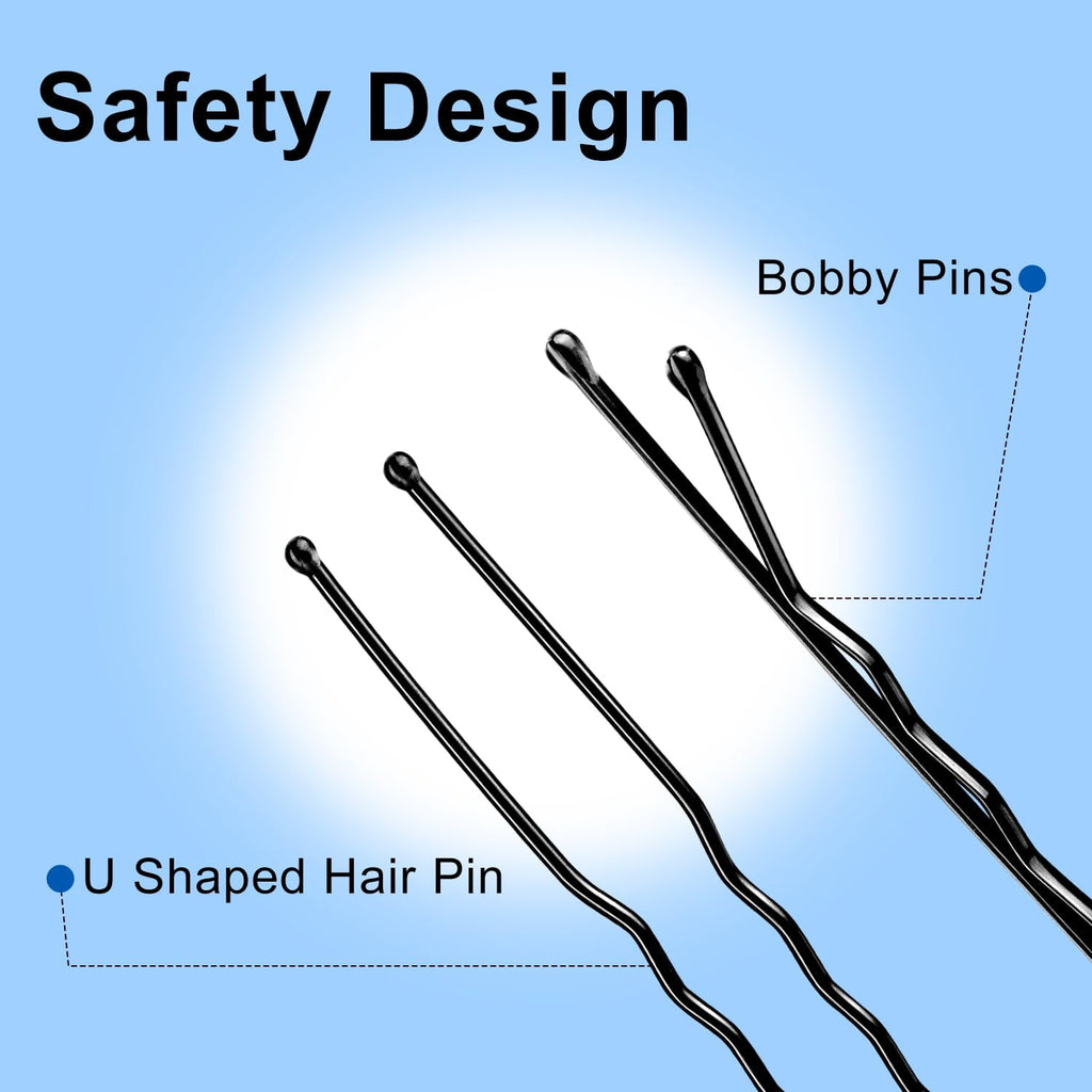 Black U Shaped Hair for Ballet Buns Women Girls with Storage Box, & - Image 4