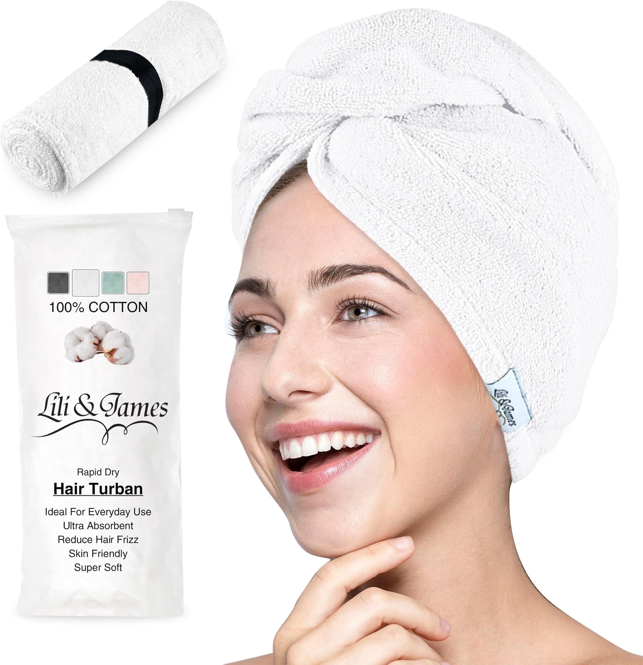 100% Towel Wrap for Women/Kids | Quick Dry, Soft & Absorbent Wrap Towels with Double Button | Anti Frizz, Non Microfi...