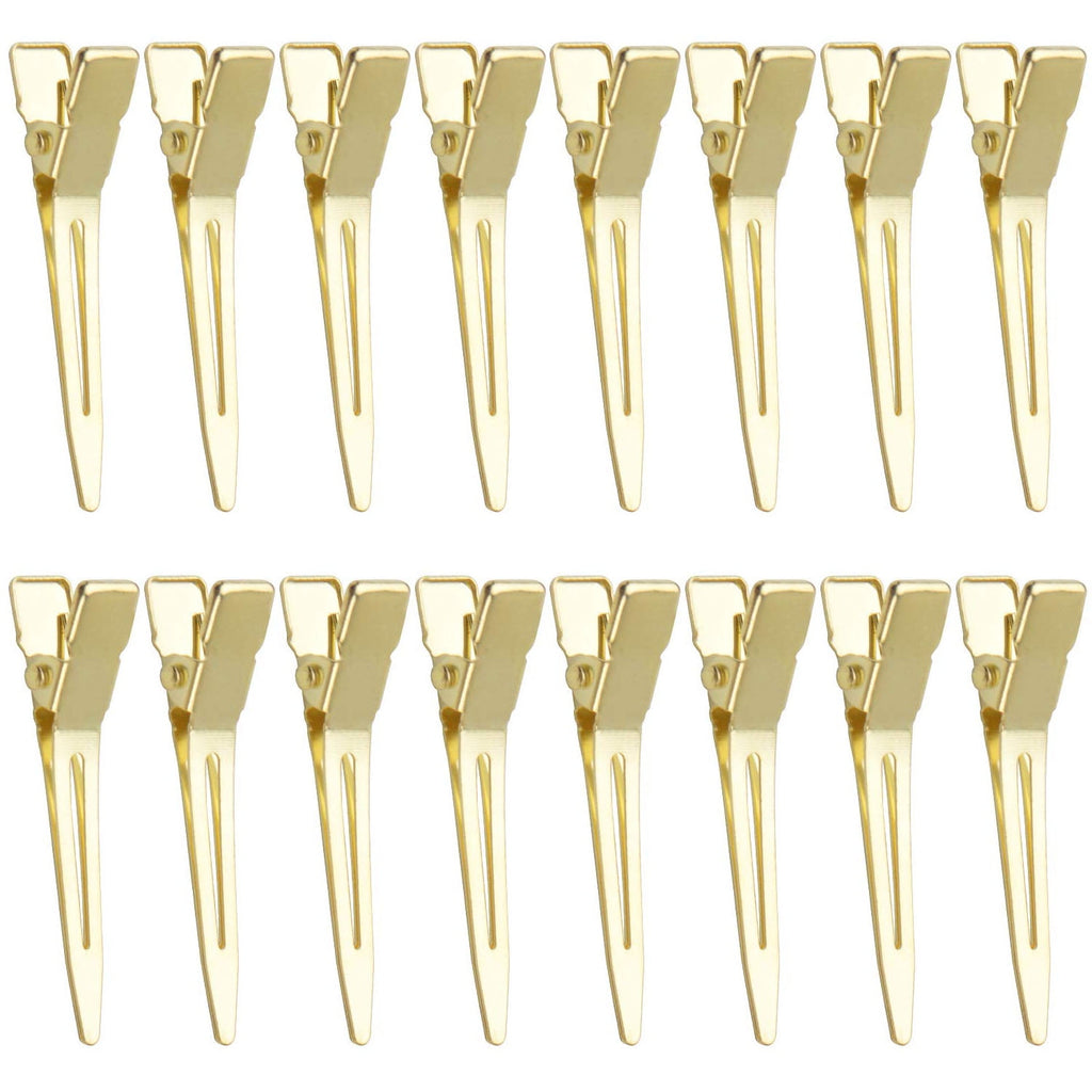 100pcs 4.5cm Prong Clips Gold Curl Pins Duckbill Section Clips for Hair Extensions Styling Crafting