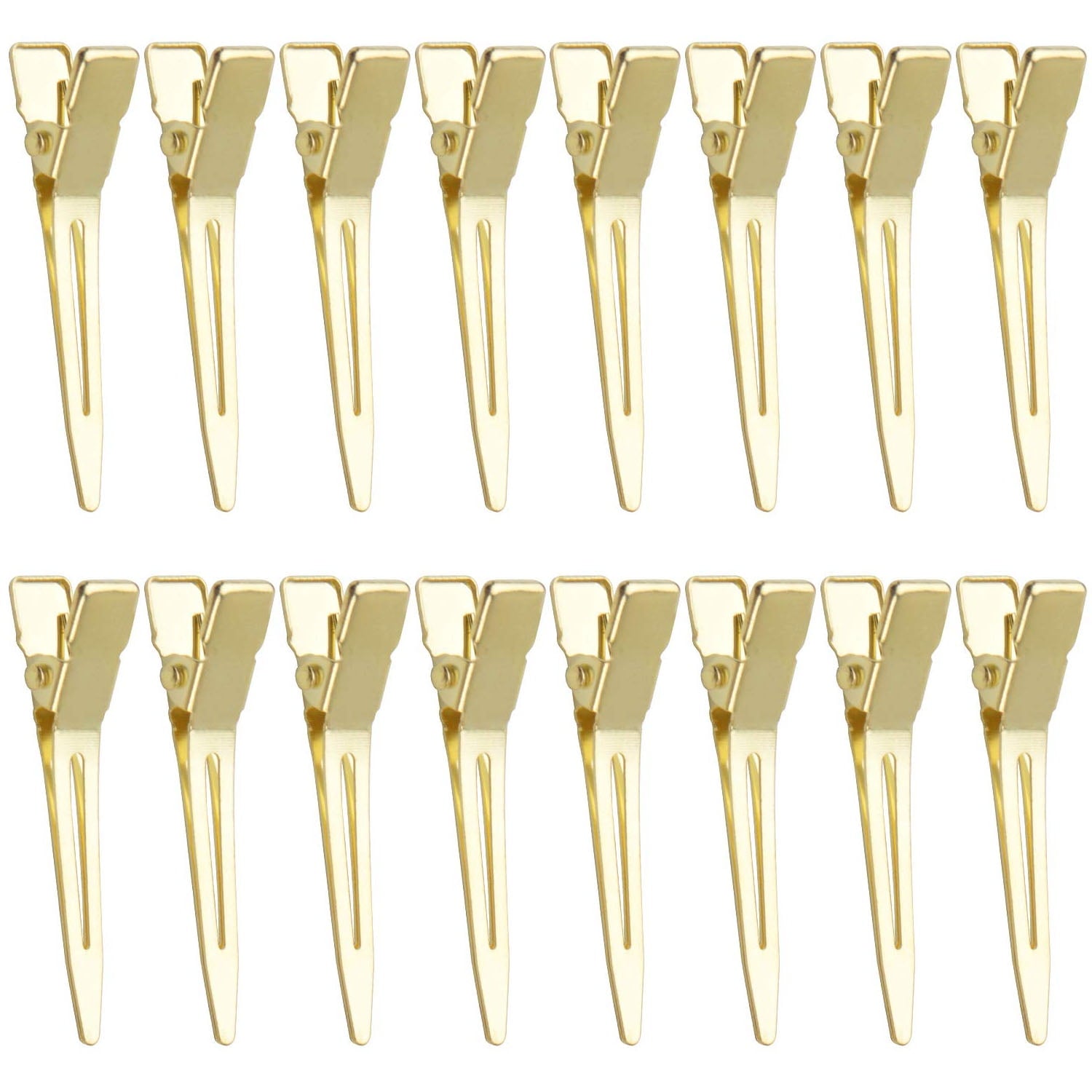 100pcs 4.5cm Prong Clips Gold Curl Pins Duckbill Section Clips for Hair Extensions Styling Crafting