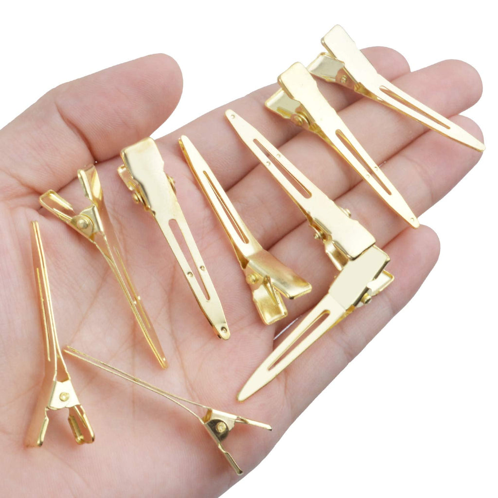 100pcs 4.5cm Prong Clips Gold Curl Pins Duckbill Section Clips for Hair Extensions Styling Crafting - Image 6