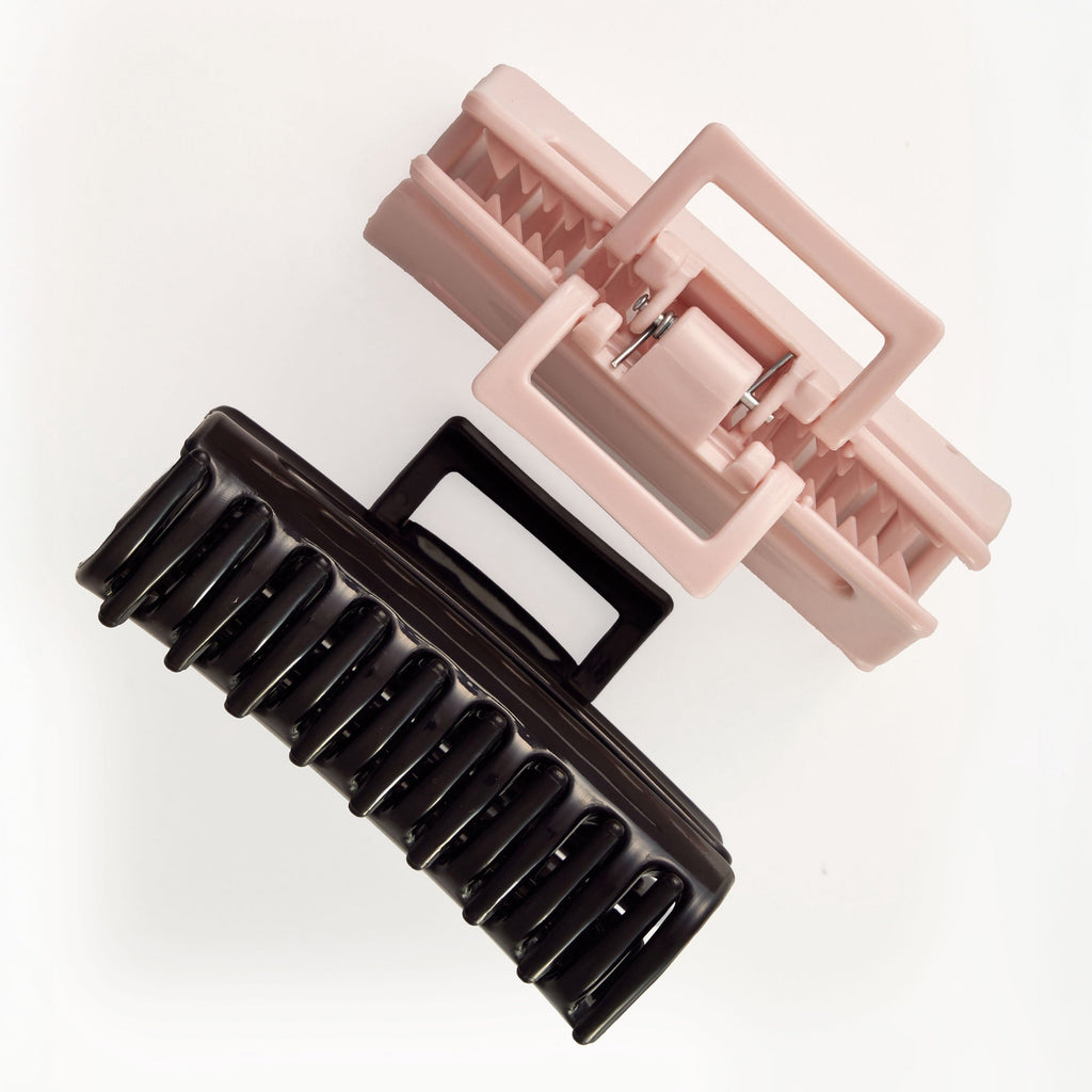 Claw Clips, Black & Pink, No-Slip Grip, All Day Comfort, For All Hair Types, 2 Count - Image 4