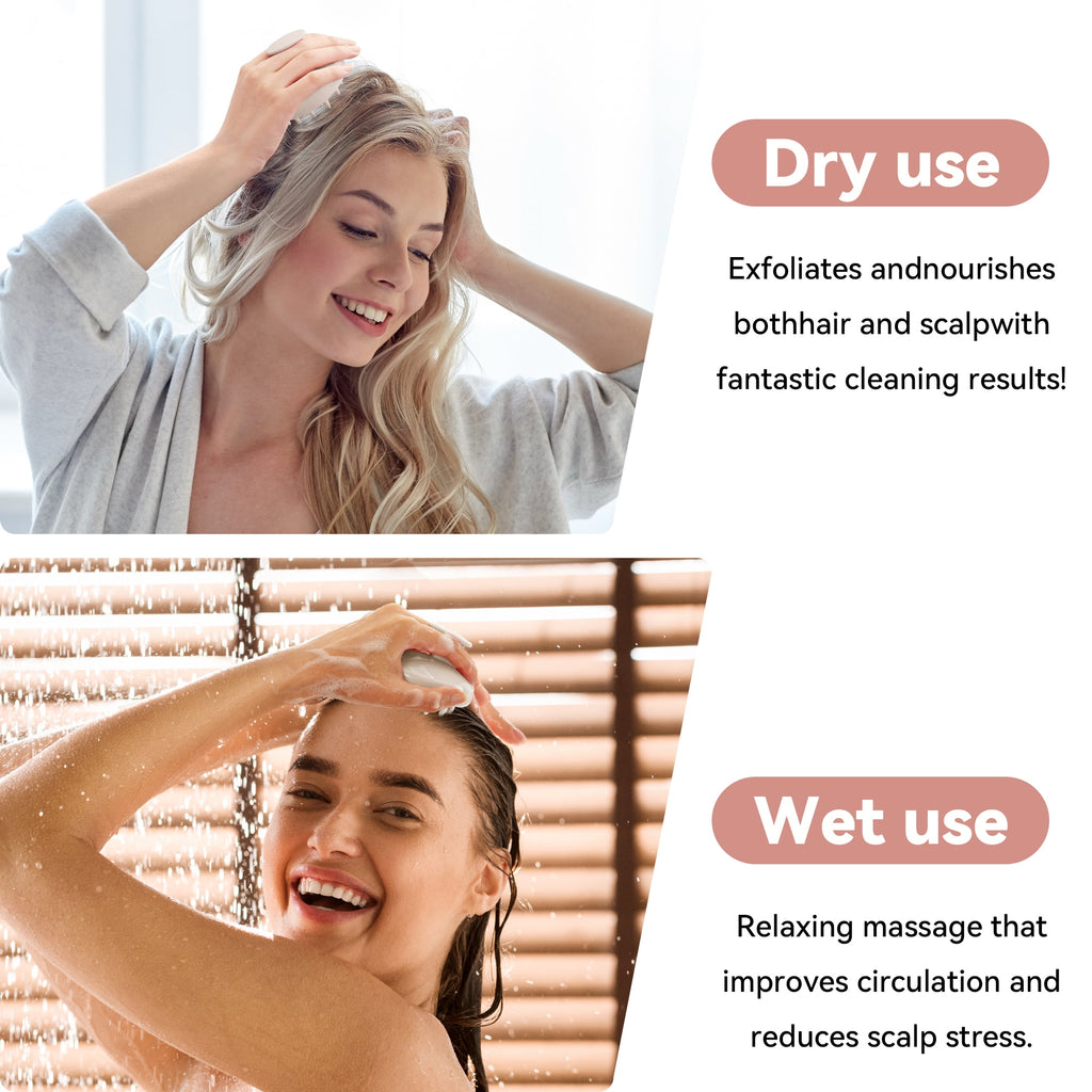 Hair Growth, Exfoliator for Dandruff Removal & Relaxation, Shampoo Brush Fit Wet Dry Hair Use, Beige - Image 2
