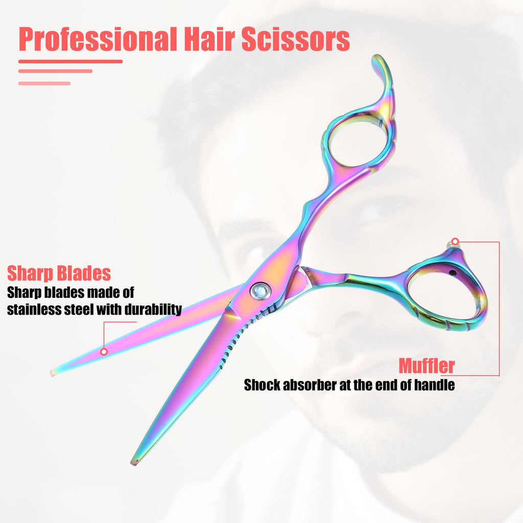 Professional Hair Cutting Scissors 6.5inch Barber Scissors Multicolor - Image 5