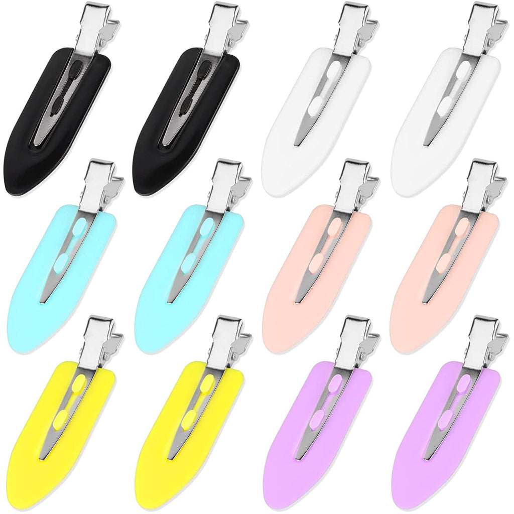 12 Pcs No Crease Hair Clips, No Bend Hair Clips, Makeup Creaseless Hair Clips for Styling Sectioning, Duck Bill Small...