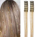 12 Pcs Synthetic Fiber Clip-in Hair Tinsel, Sparkly Glitter Hair Extensions for Christmas & New Year, Fairy Hair Acce...