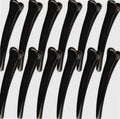 12 Pcs duckbill Plastic Hair Clips for Women Duck Bill Sectioning Clips simple black Hair Clips (3 Inch)
