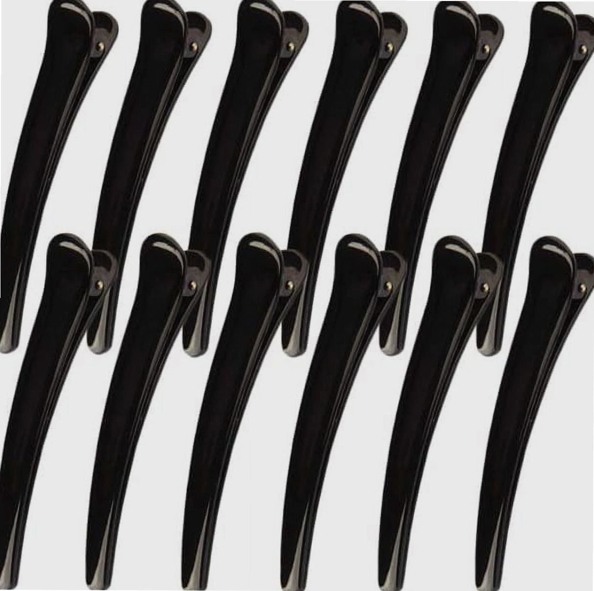 12 Pcs duckbill Plastic Hair Clips for Women Duck Bill Sectioning Clips simple black Hair Clips (3 Inch)