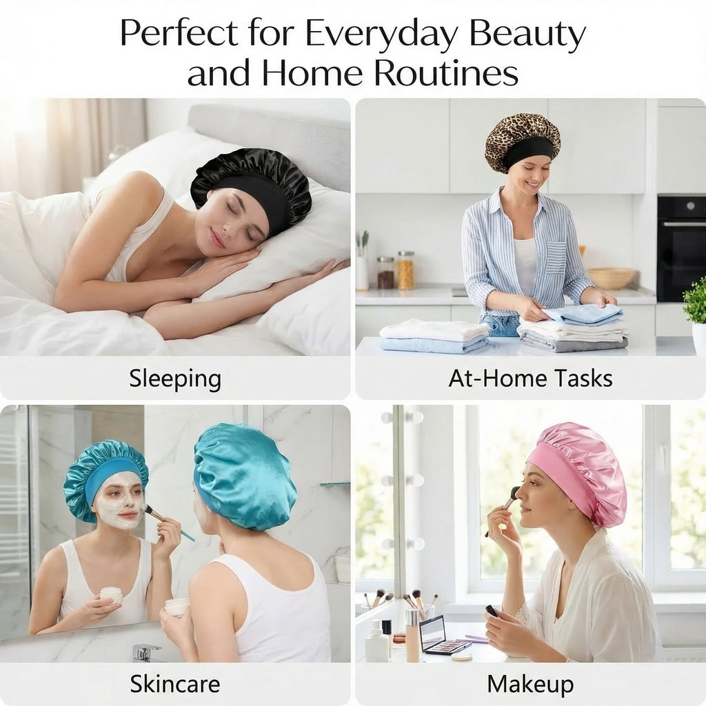 Sleep Bets - Elastic Wide Band Hair Wrap for Curly & Natural Hair, Extra Room, Shower Cap, Works for All Hair Styles/... - Image 5