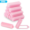 12pcs Rollers for Women, 2.7'' Soft Foam Styling Curlers, Self Grip Heatless Curlers, Pink