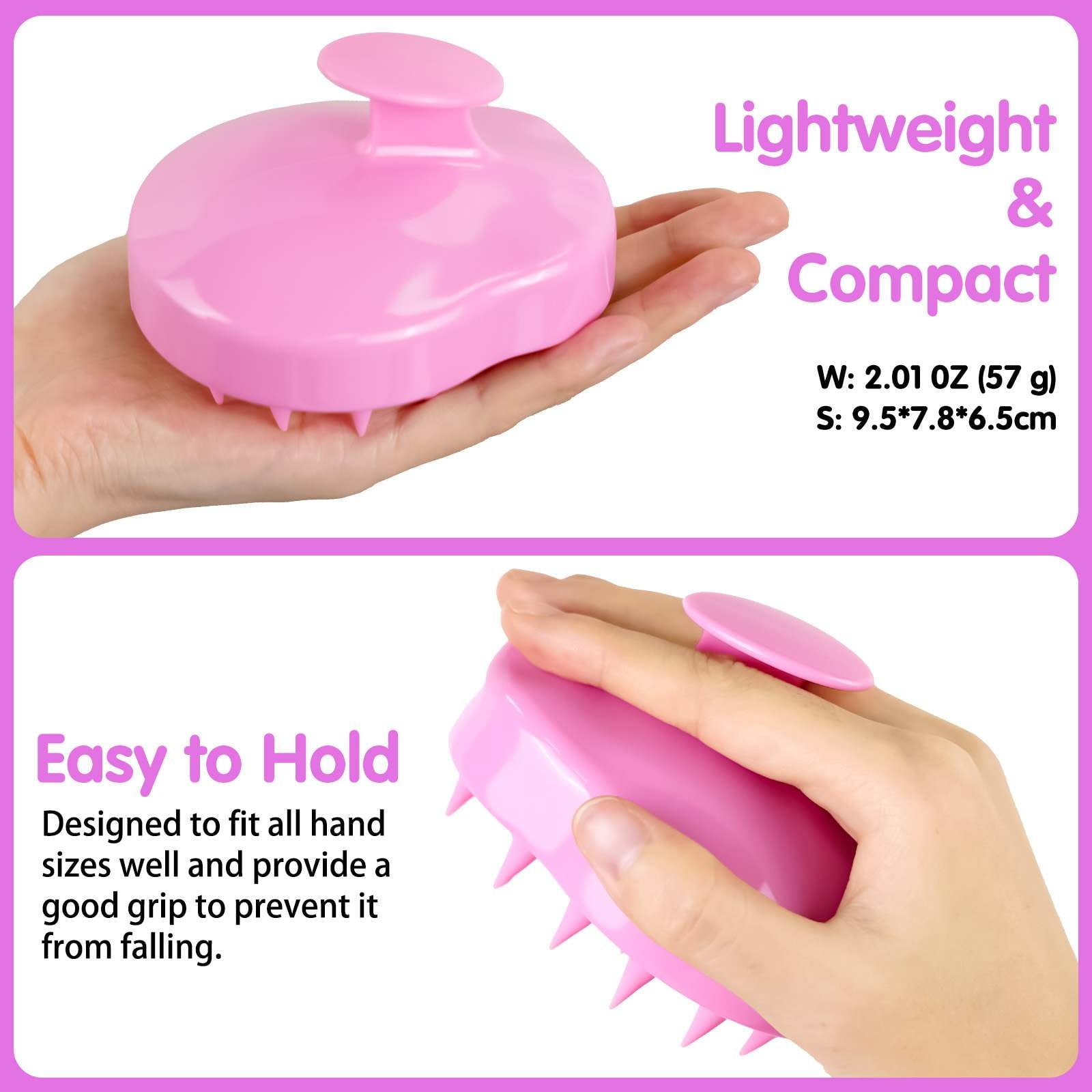 2-Pack Silicone Hair Scalp Massager Shampoo Brush, Multi-Use Comb for Head Massage & Bath, Improve Blood Circulation,... - Image 6