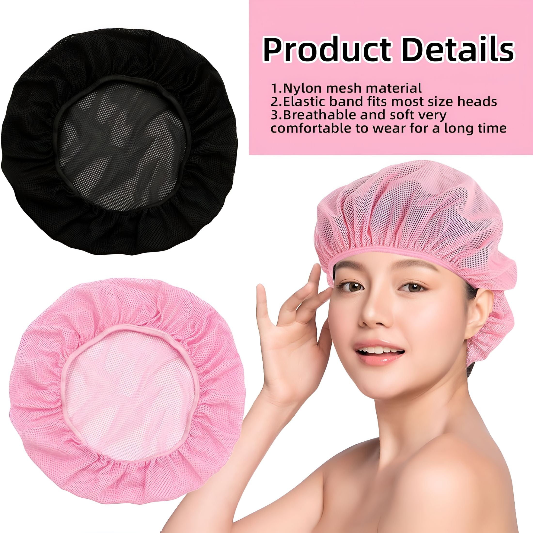 Pack of 4 Hair Net for Sleeping, Hair Protection for the Night, Bet Sleep Cap, Hair Protection, Adjustable Hairstyle ... - Image 3