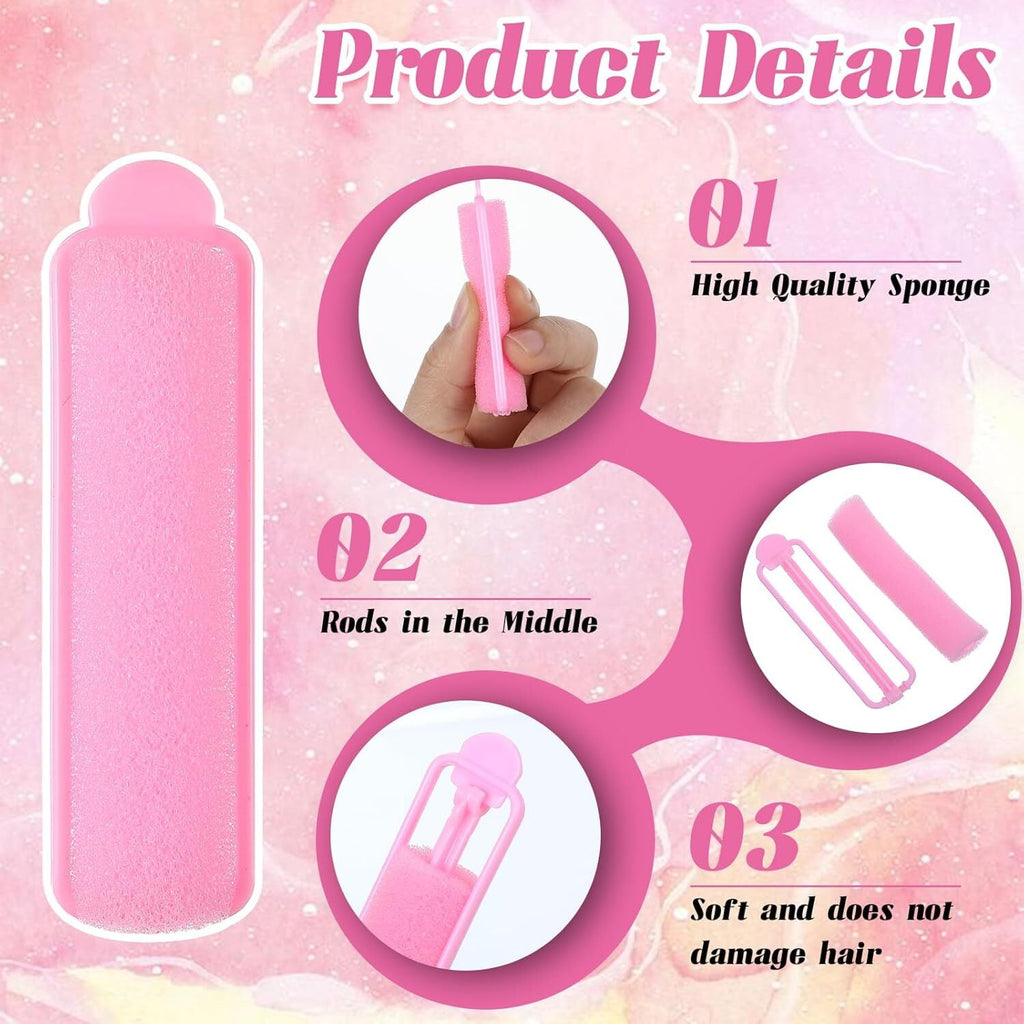 28 Pcs Foam Sponge Hair Rollers,Foam Rollers Hair,Soft Sleeping Curlers,Flexible Sponge Curler for Women Girls,Hairdr... - Image 3