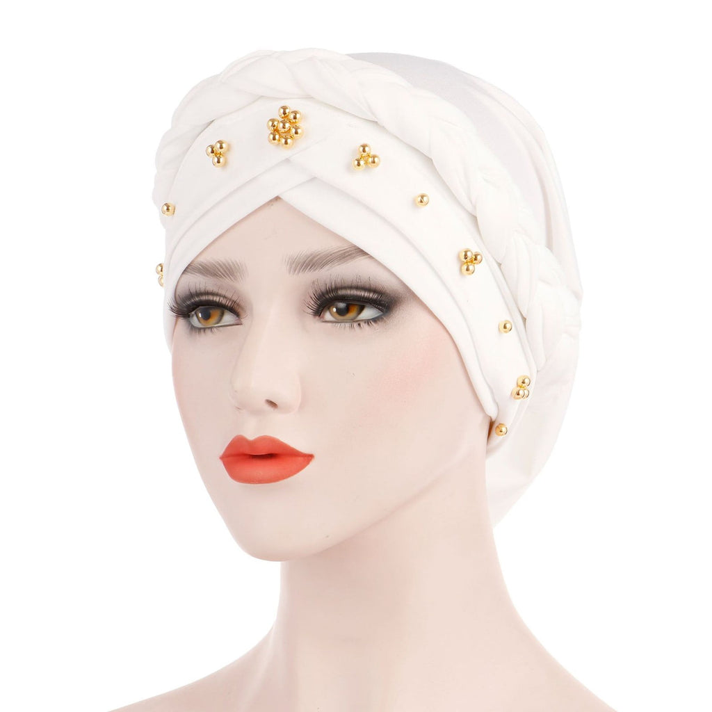 Head Scarf Chemo Headwear for Women Turban Headbands for Women African Head Wraps for Black Women Pre Tied Head Scarf for Women, White One S - Image 3
