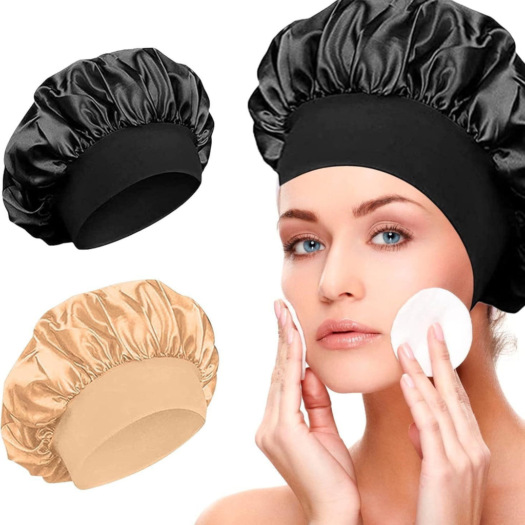 Silk Sleep Cap for Women Adjustable Satin Bonnet with Double Layer Hair Protection for Curly Natural Hair Night Sleep Hair Care Accessories - Image 2