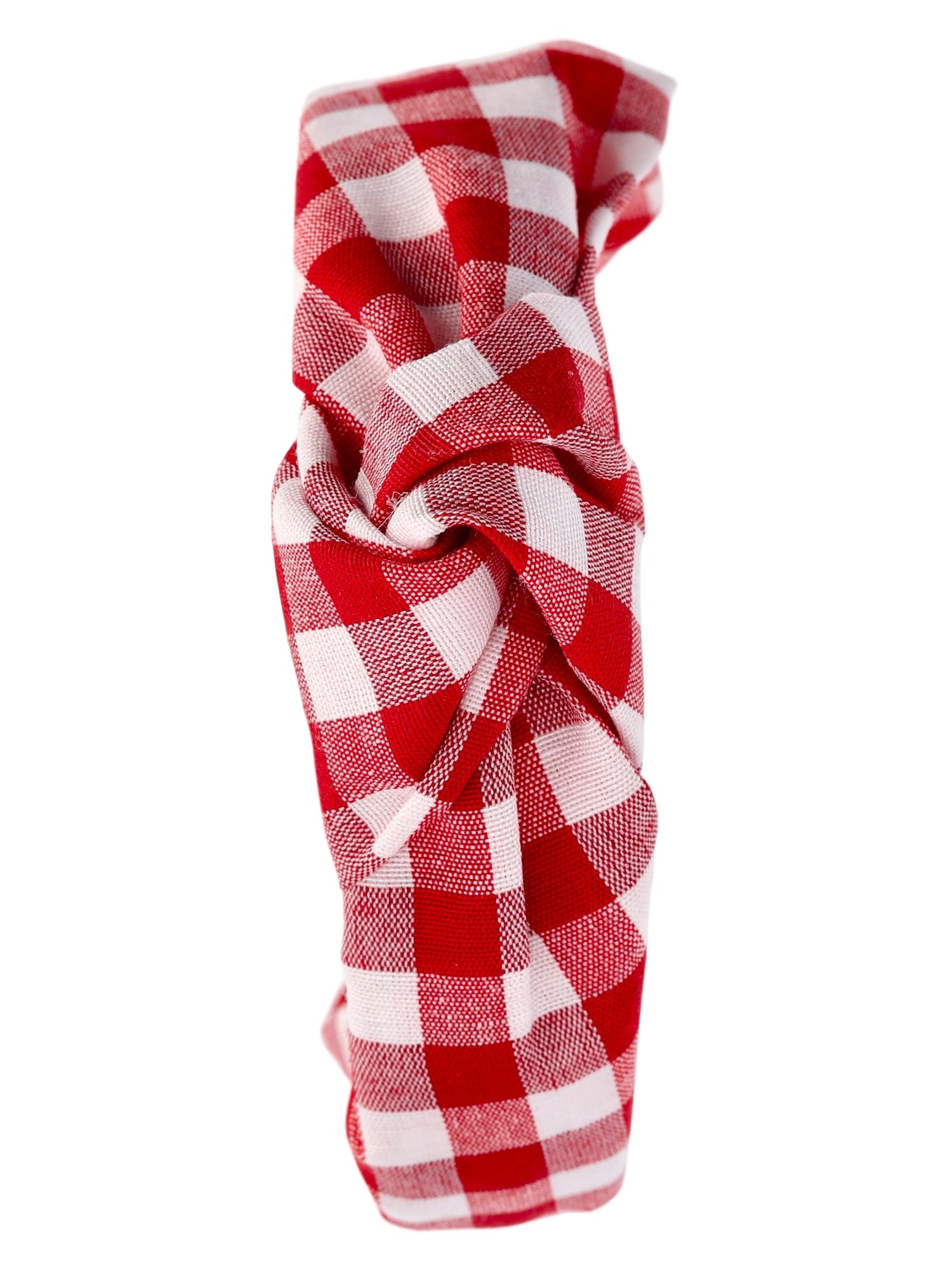 Time and Tru Women's Top Knot Gingham Headband, Red - Image 3