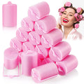 18 Pieces Sponge Hair Rollers Large Soft Foam Hair Styling Curlers 40 mm Large Size Hairdressing Curlers for Women and Kids(Pink)