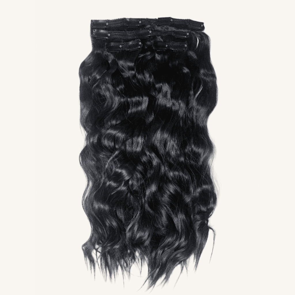 Wave Halo Hair Extensions for Women, 18 inch, off black - Image 3