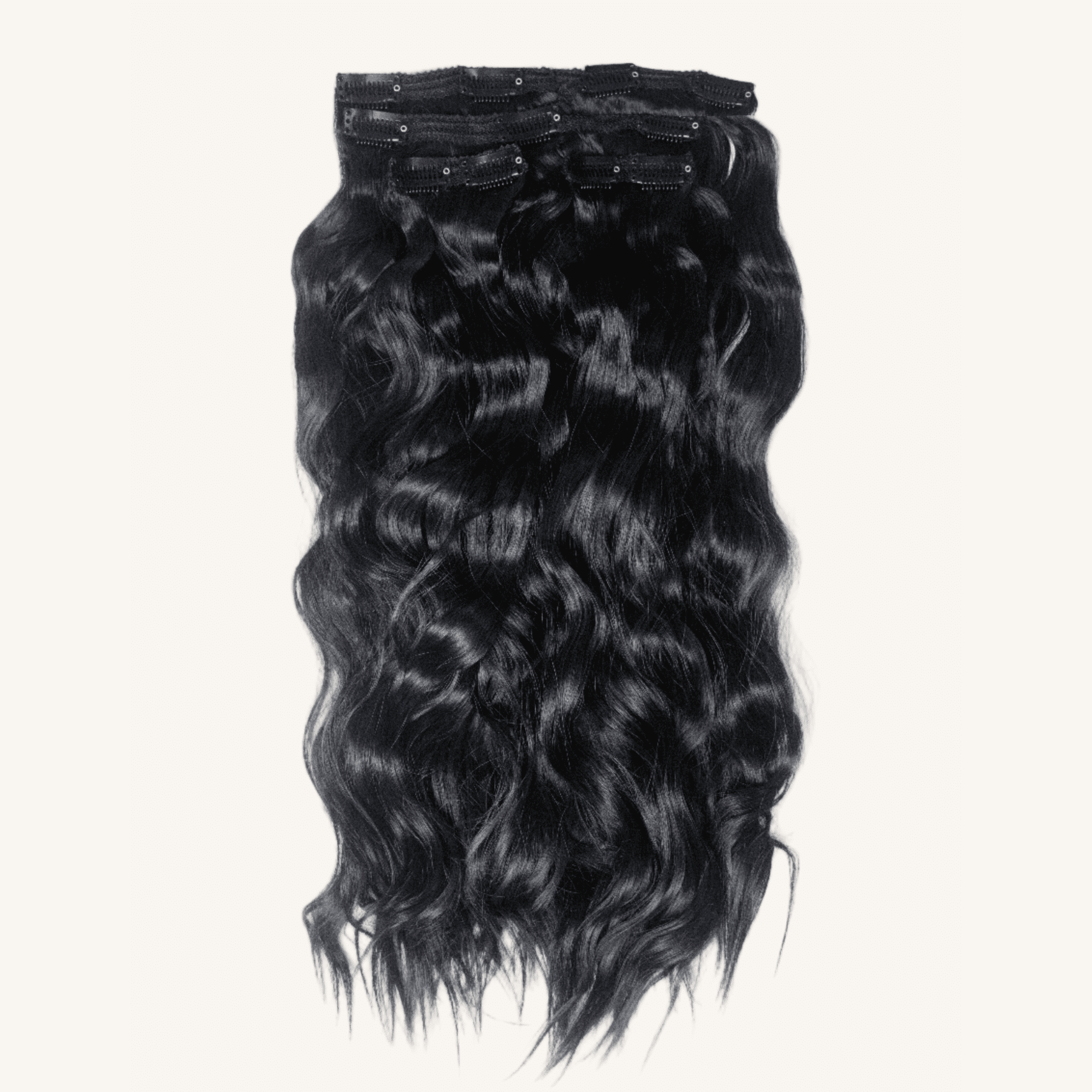 Wave Halo Hair Extensions for Women, 18 inch, off black - Image 3