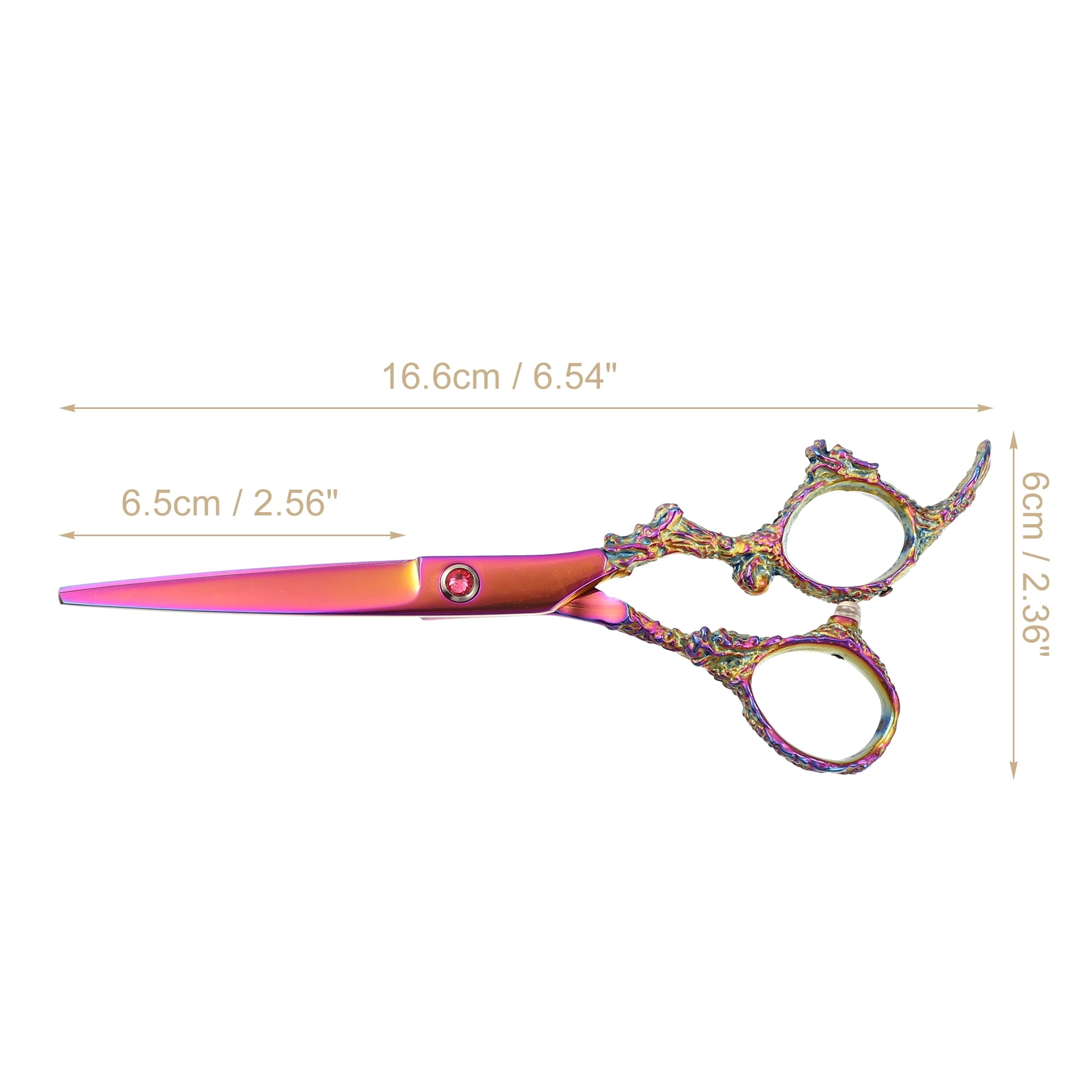 Scissors Cutting Scissors Stainless Steel Razor Trimming Scissors 6.5" Long Pink - Image 2