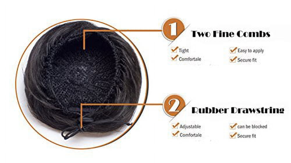 Hair Extension Chignon Donut Bun Wig Hairpiece (4# - Dark Brown) … - Image 3