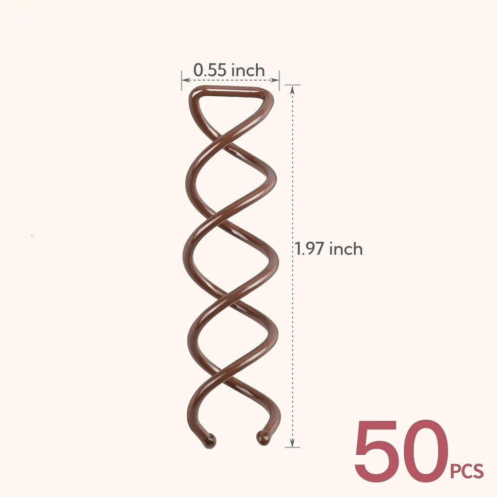 50 Pcs Spiral Hair Pins, Spiral Twist Hair Pins Spin Pins for Hair, Alloy Spirals Bobby Pins, Hair Bun Maker Bun Twis... - Image 2