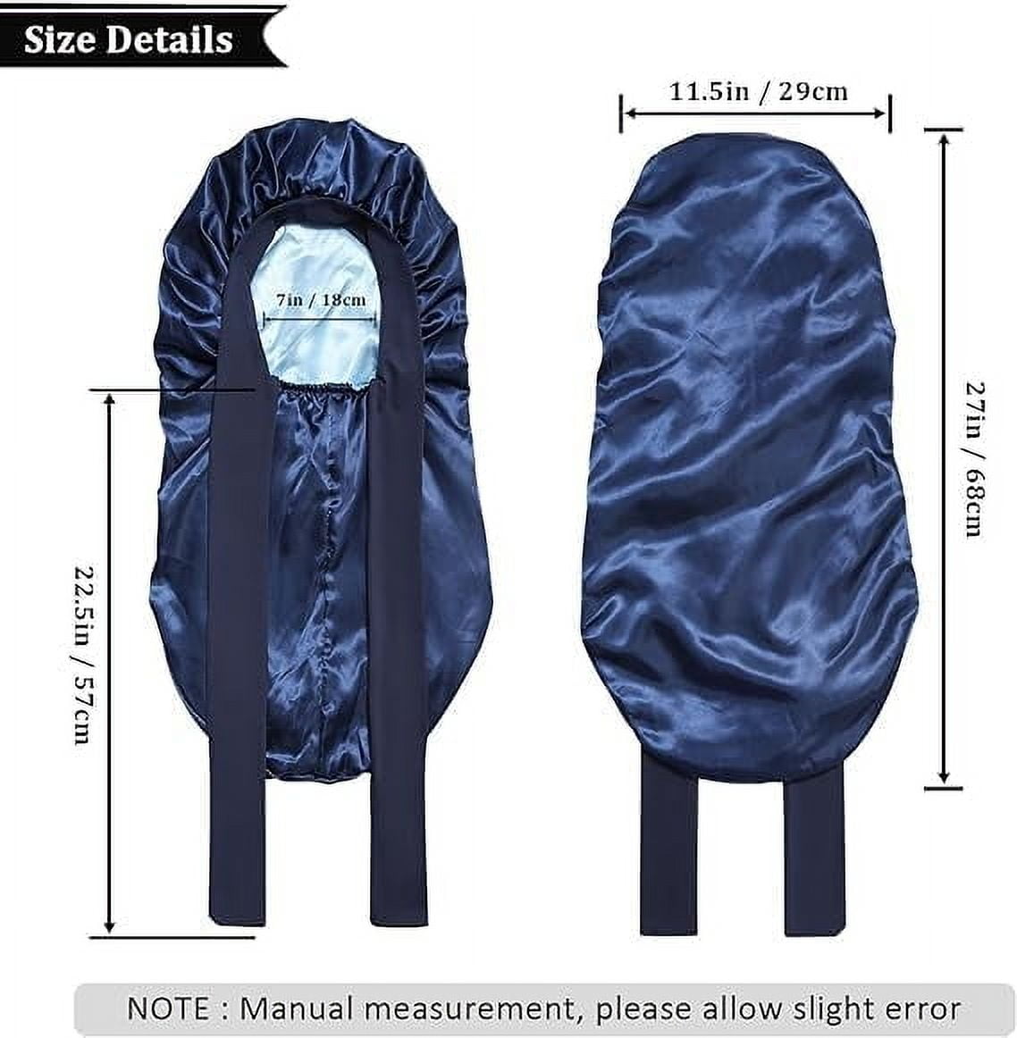 Double Layer Reversible Silk for Hair Women Sleeping Cap with Tie Band - Image 2
